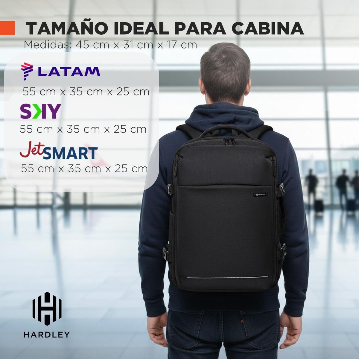 HARDLEY - Mochila para Notebook y Viaje Hardley Impermeable Antirrobo