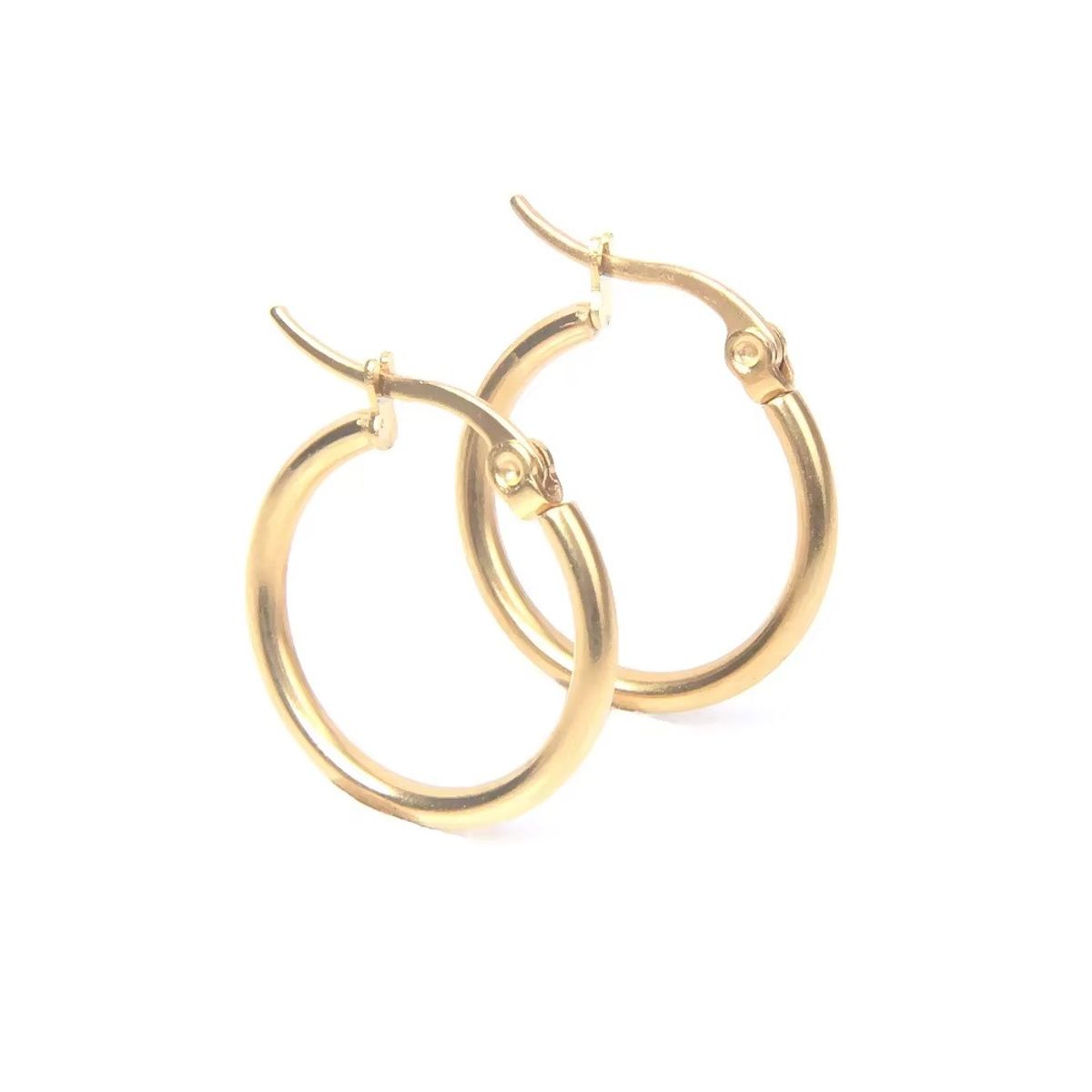 LUXURYJOYAS - Aros Pendientes Argolla Clip Oro 18kt Bañado 2cm