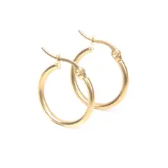 LUXURYJOYAS - Aros Pendientes Argolla Clip Oro 18kt Bañado 2cm