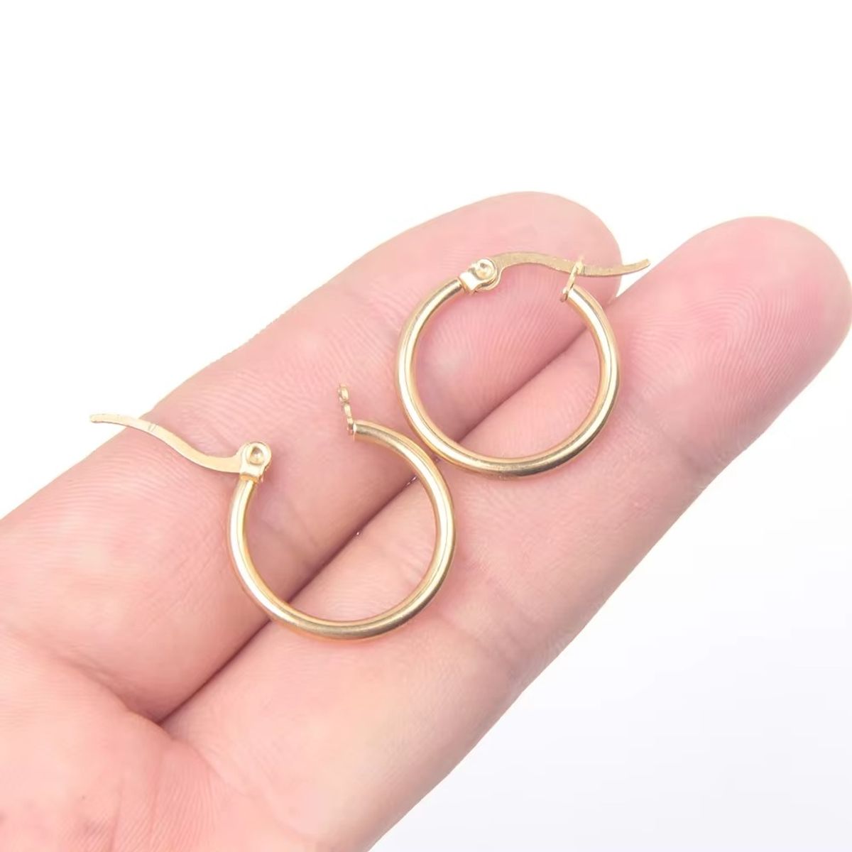 LUXURYJOYAS - Aros Pendientes Argolla Clip Oro 18kt Bañado 2cm