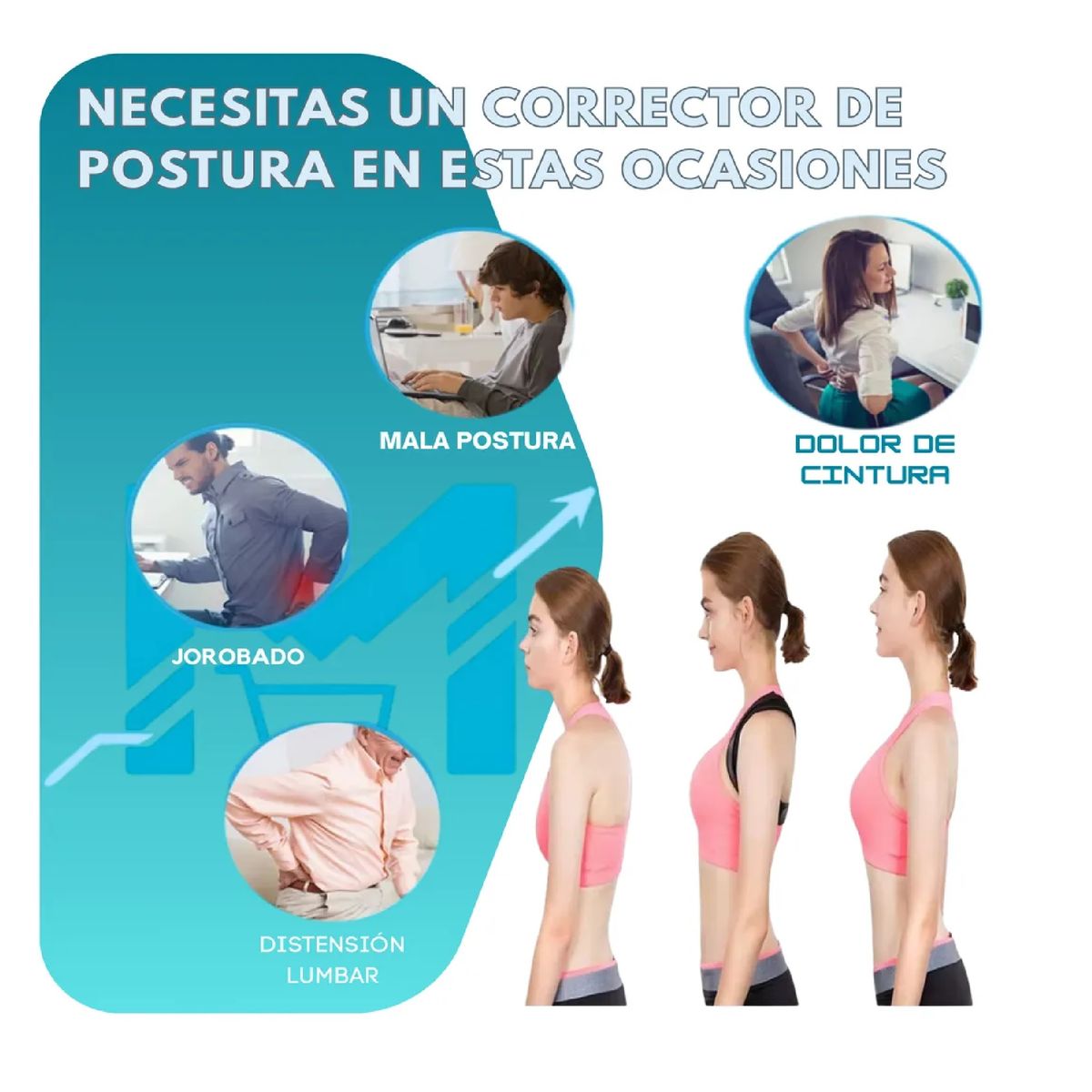 GENERICO - Corrector De Postura Y Soporte De Hombro Terapia De Imanes