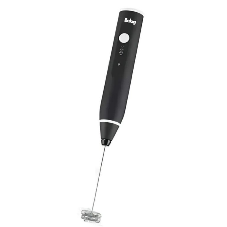 Batidor de Mano de Espuma Mini de Leche Eléctrico Espumador Recargable Negro