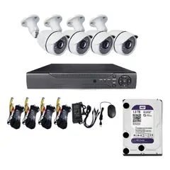 GENERICO - Sistema Vigilancia DVR CCTV 04 Cámaras FHD + Disco Duro 1TB