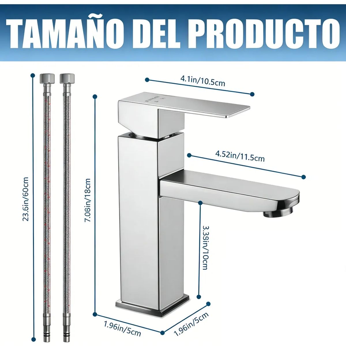 GENERICO - Grifo Monocomando Inoxidable Para Lavabo Genérica