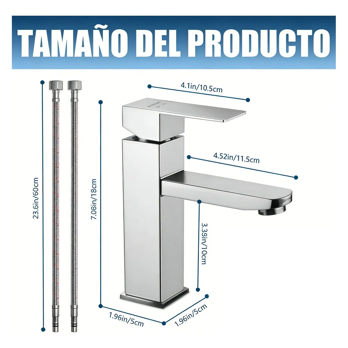 GENERICO - Grifo Monocomando Inoxidable Para Lavabo Genérica