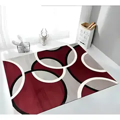 GENERICO - ALFOMBRA MODERNA 200X240 CM DISEÑO CIRCULO BURDEO ELEGANTE DECORATIVA WM