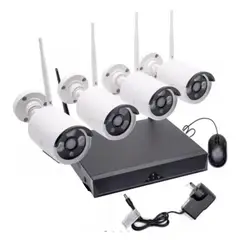GENERICO - Sistema de Televigilancia DVR 04 Cámaras WIFI (inalámbrica) FHD + Disco Duro 1Tb