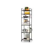 GENERICO - Estante Organizador Metálico De 6 Niveles De Cocina Baño Negro