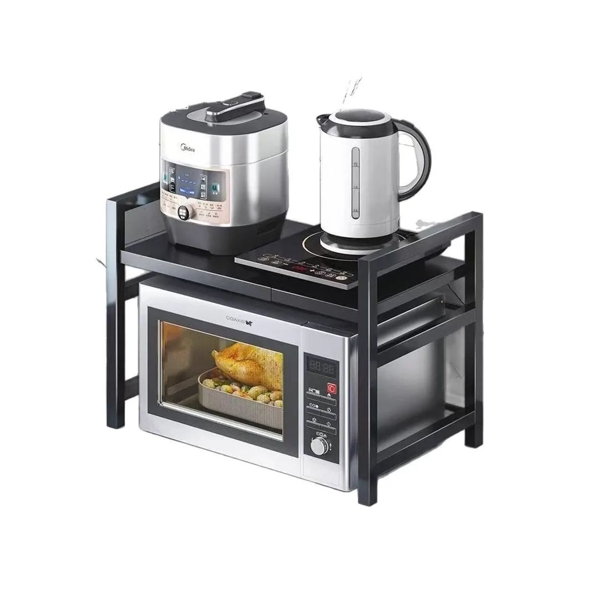 GENERICO - Estante Repisa Organizador Extensible Horno Microondas Negro