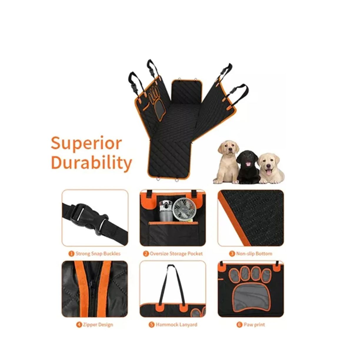 GENERICO - Protector Funda Cubre Asiento De Auto Perros Mascotas