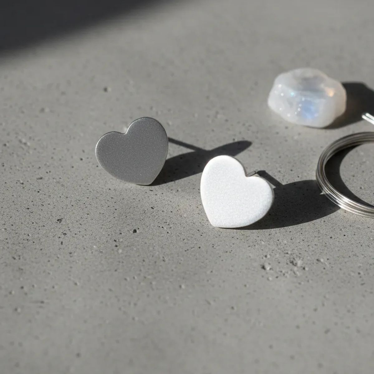 GENERICO - Aros Corazón  Silver Space Mujer Acero Quirurgico