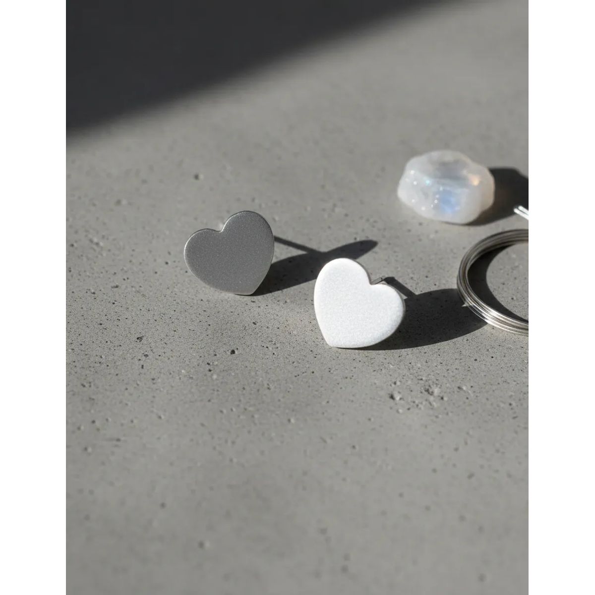 GENERICO - Aros Corazón  Silver Space Mujer Acero Quirurgico