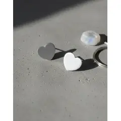 GENERICO - Aros Corazón Silver Space Mujer Acero Quirurgico