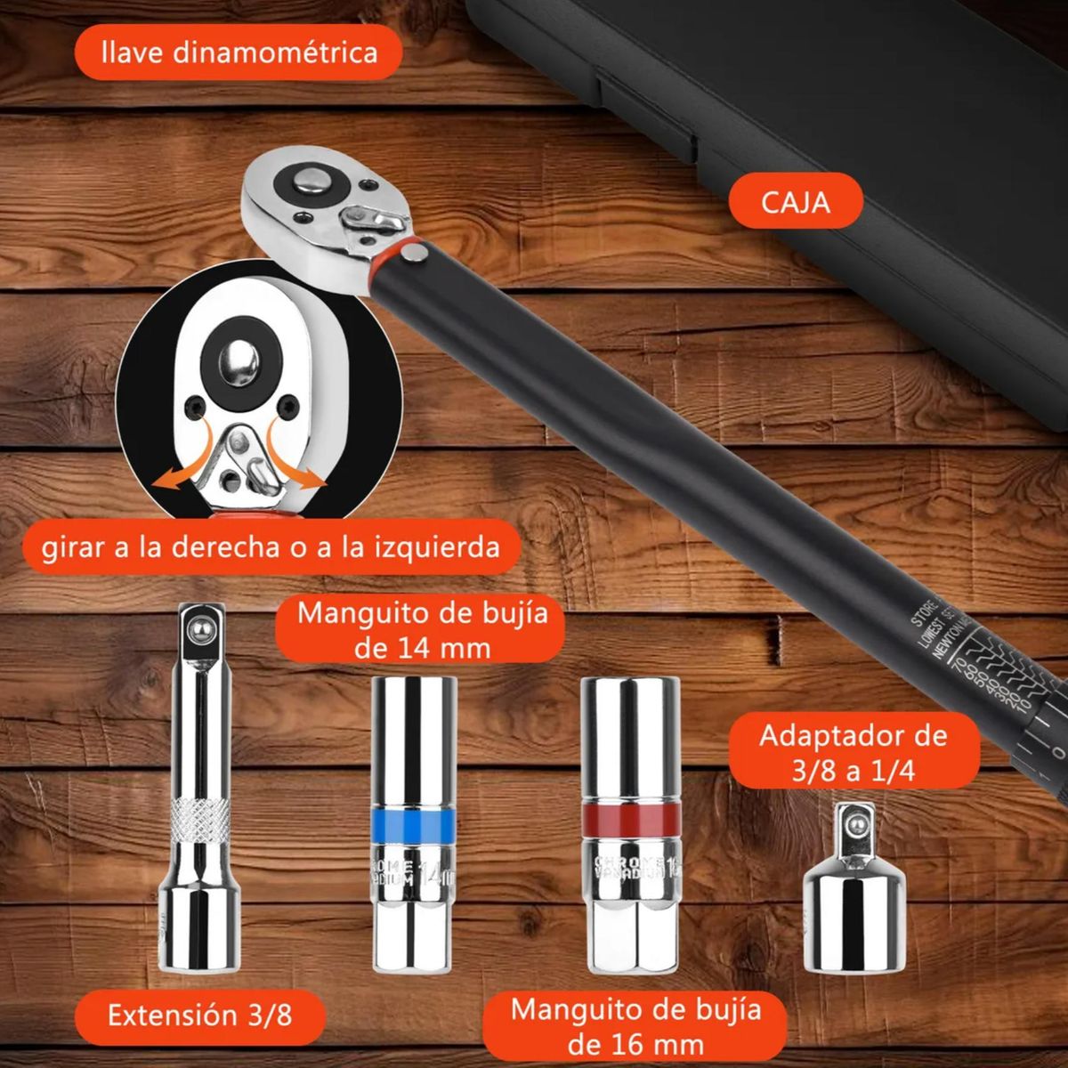 KINDA NICE - Llave De Torque Profesional 38 Pulgada 5- 70nm 5pc