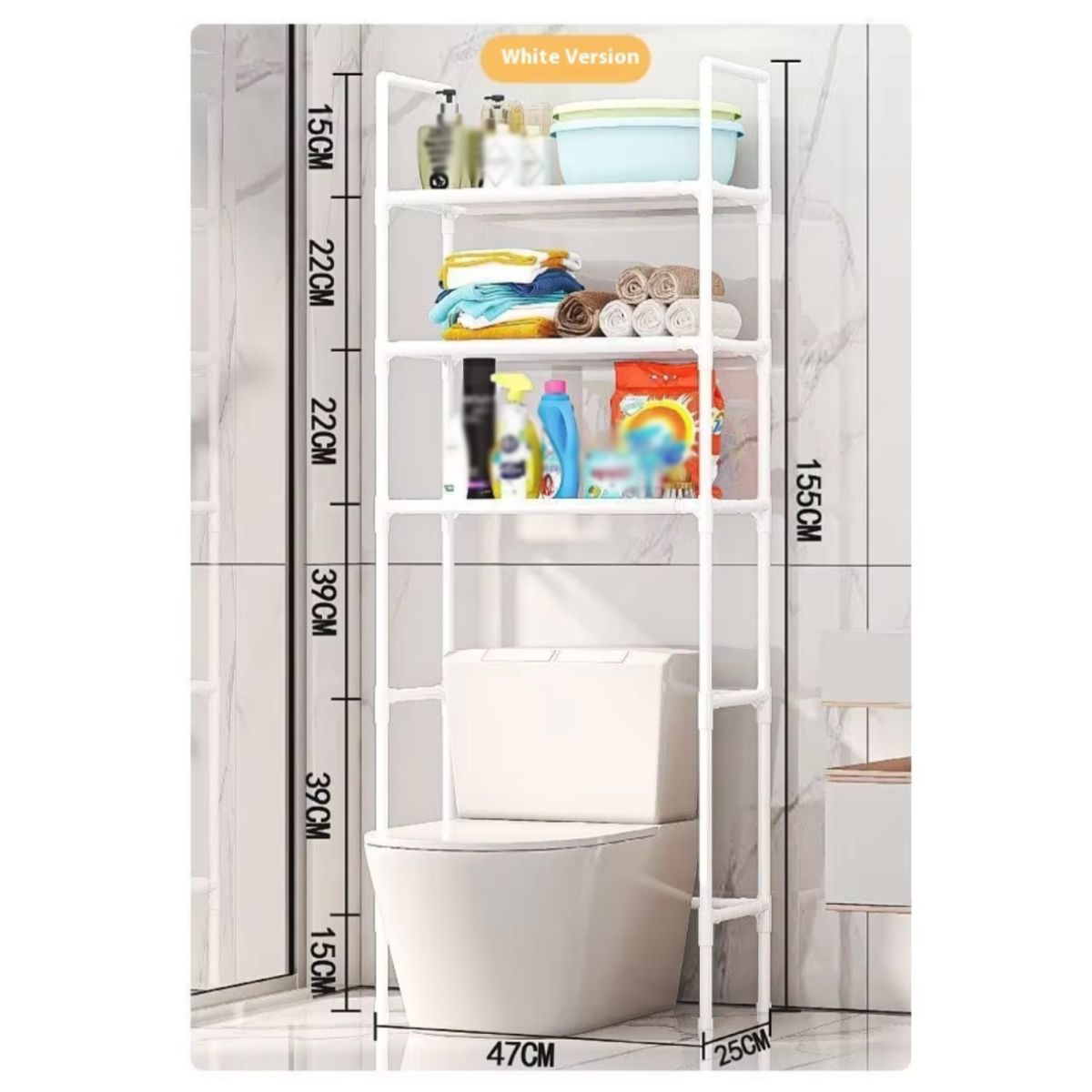 KINDA NICE - Estante De 3 Niveles Para Baño, Lavadora E Inodoro, Ordenado