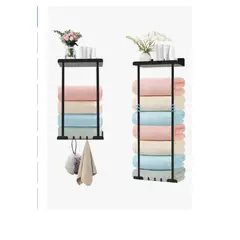 GENERICO - Colgador De Toalla Acero Inoxidable Grados Baño Retráctil Negro