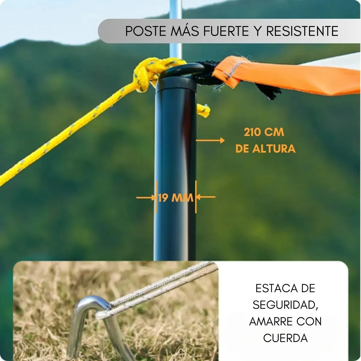 KUANGYE - Carpa Camping Tienda Familiar 8 A 12 Personas Impermeable Beige