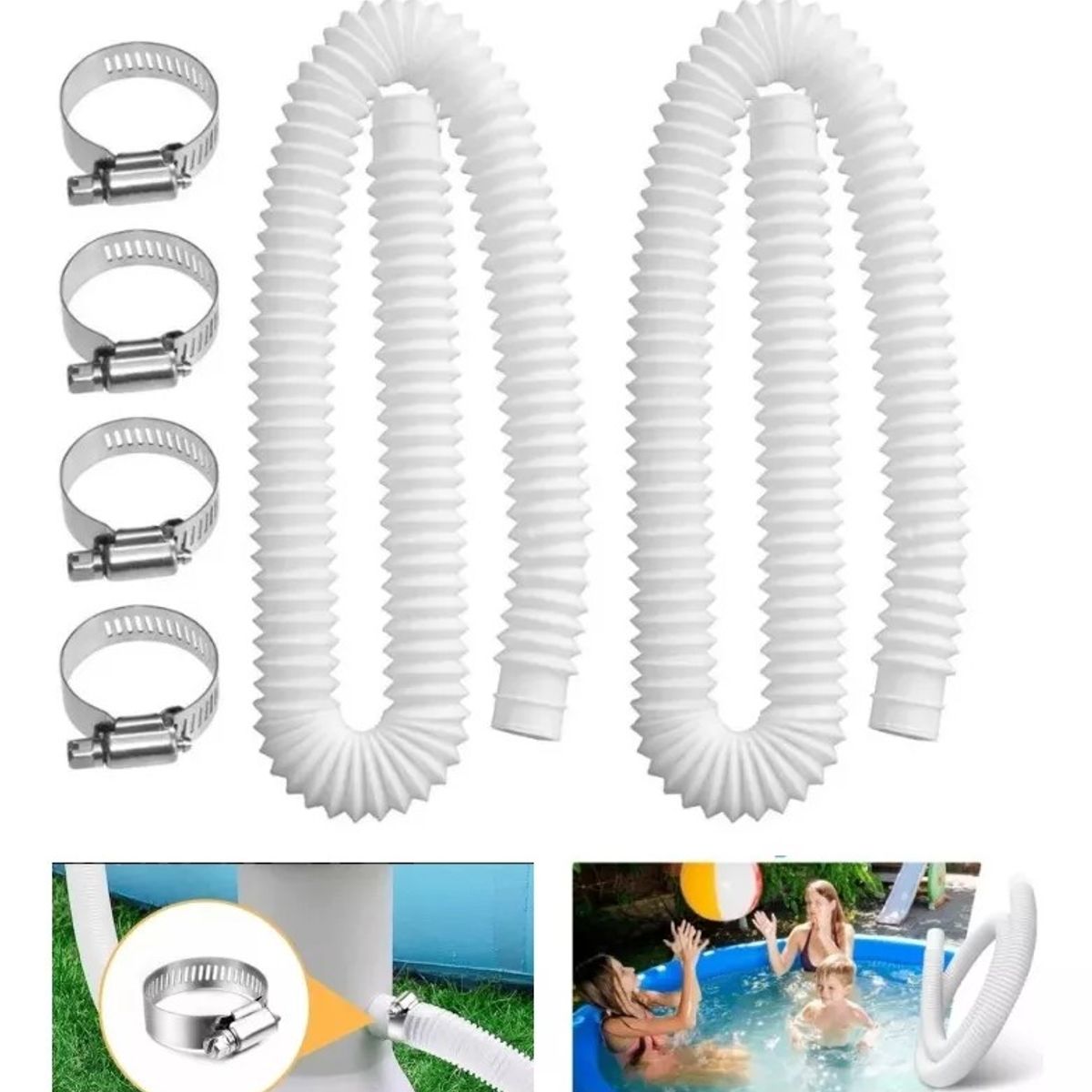 KUANGYE - Kit 2 Mangueras Filtro Piscina Para Intex Bestway 150cm