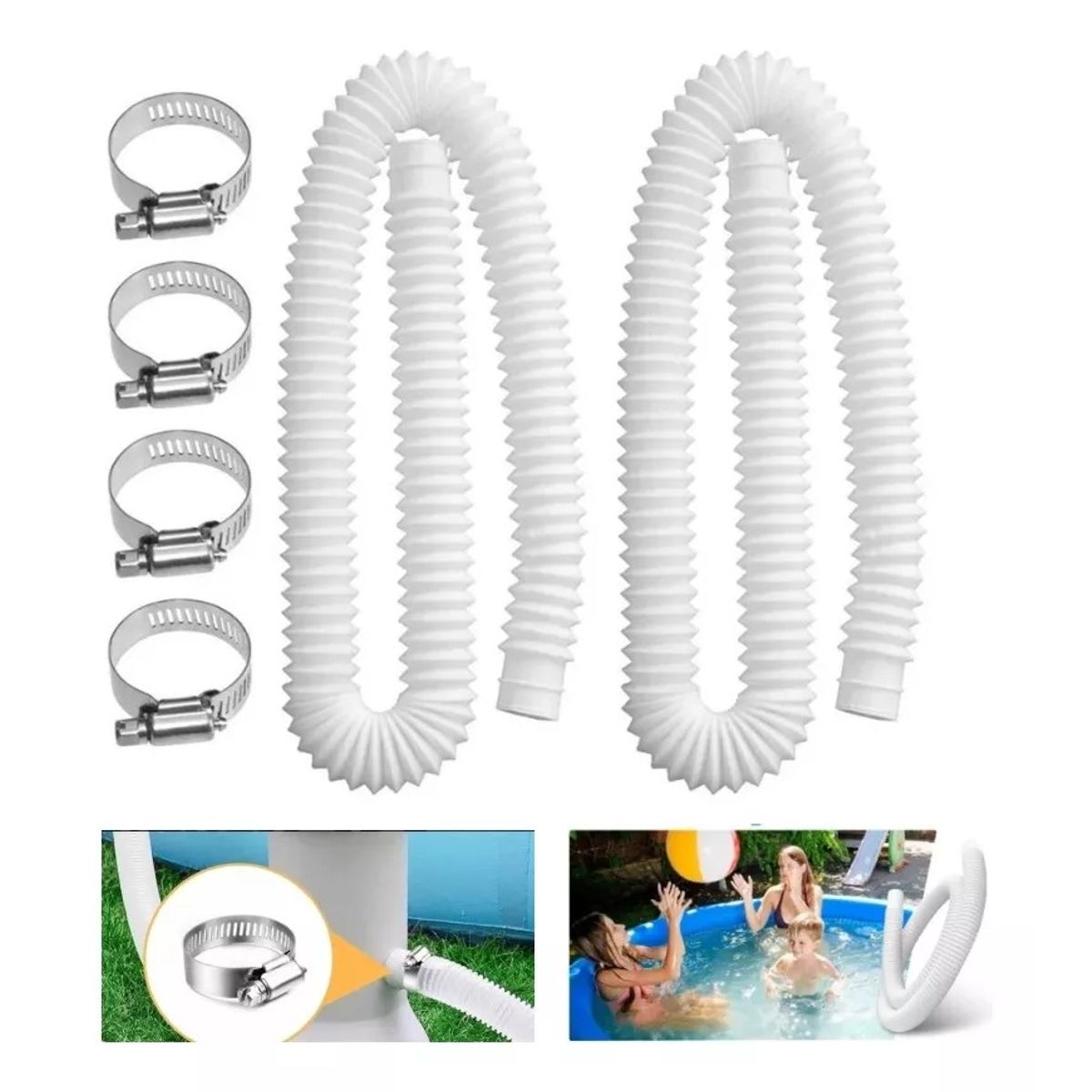 KUANGYE - Kit 2 Mangueras Filtro Piscina Para Intex Bestway 150cm