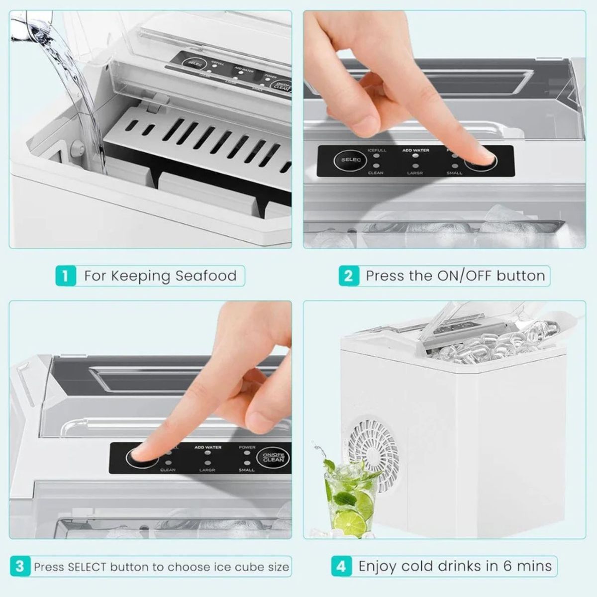 MOVI - Máquina para hacer cubos de hielo compacta portátil