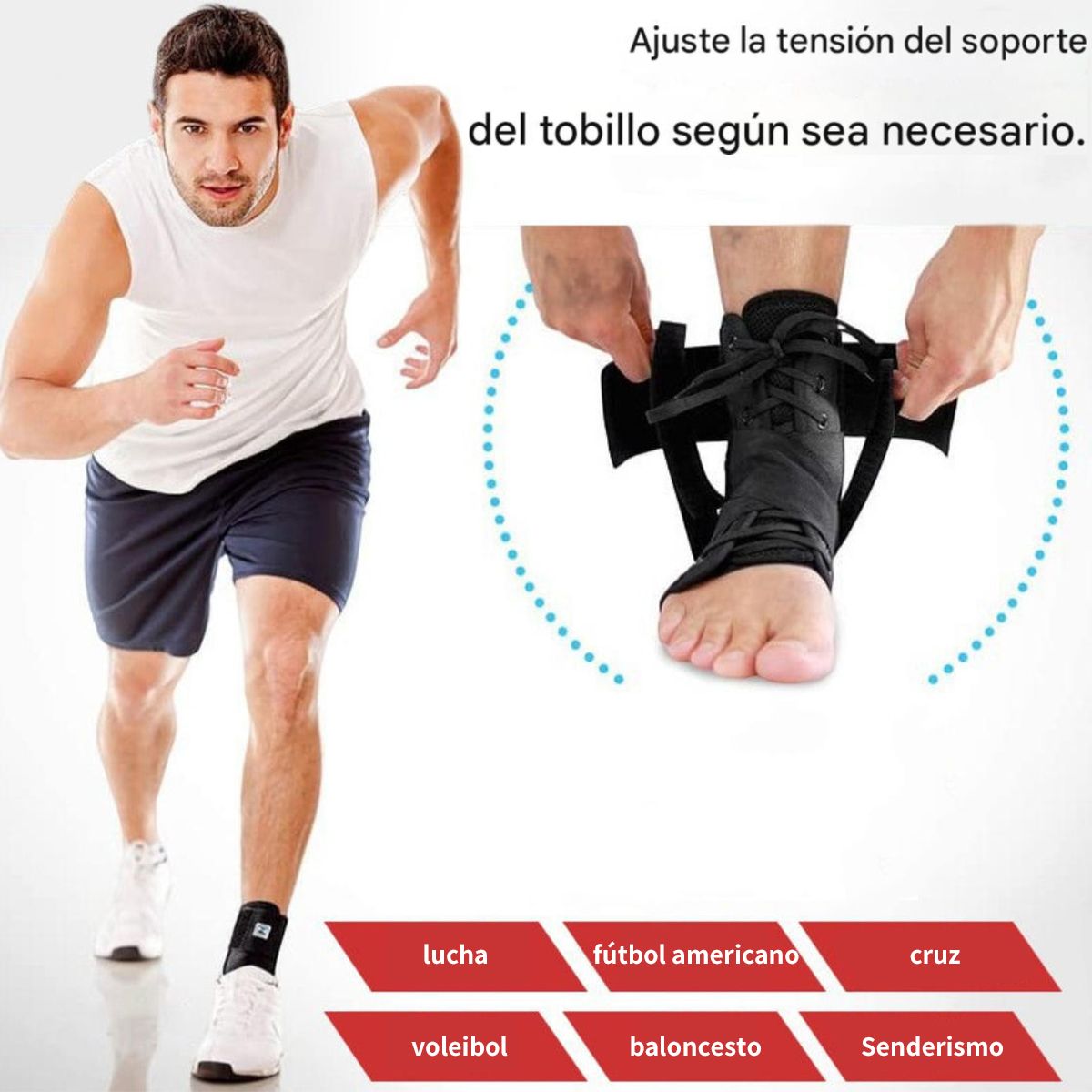 KINDA NICE - Estabilizador Tobillera Transpirable Con Soportes Laterales L