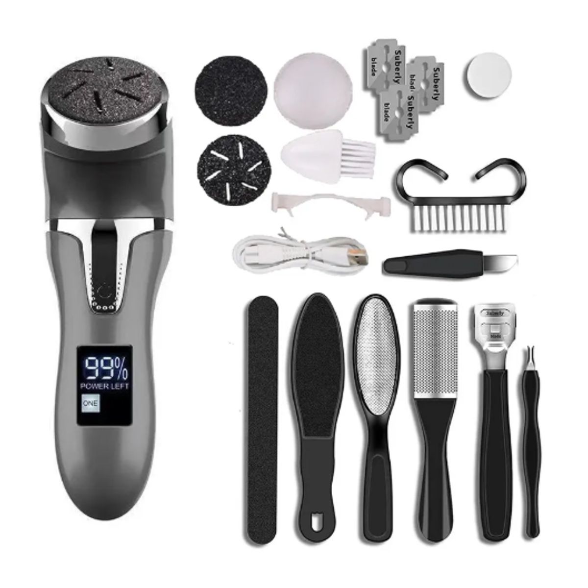 GENERICO - Removedor Quita Callos Eléctrico Para Pie Recargable 10 Pcs