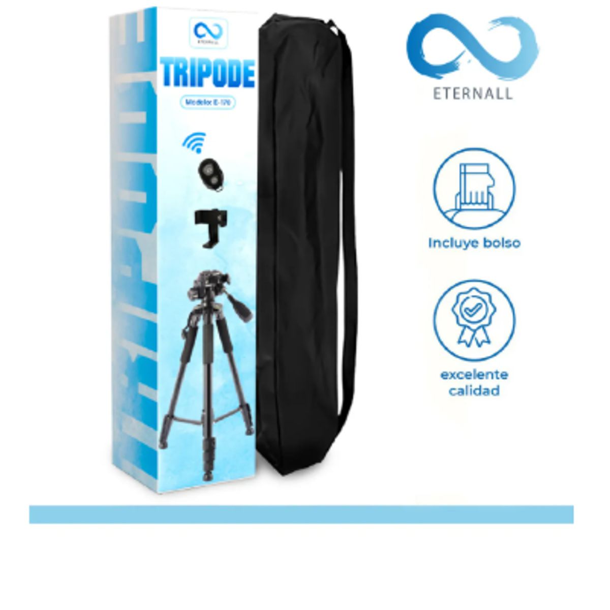 GENERICO - Trípode Celular Cámara Eternall E170 Portátil Aluminio 170 Cm