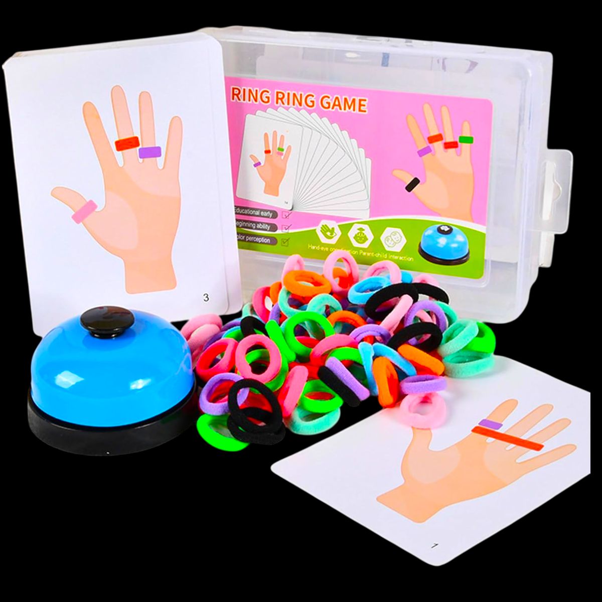 GENERICO - JUGUETE DIDACTICO DE ANILLOS ELASTICOS PATRONES DE CARTAS