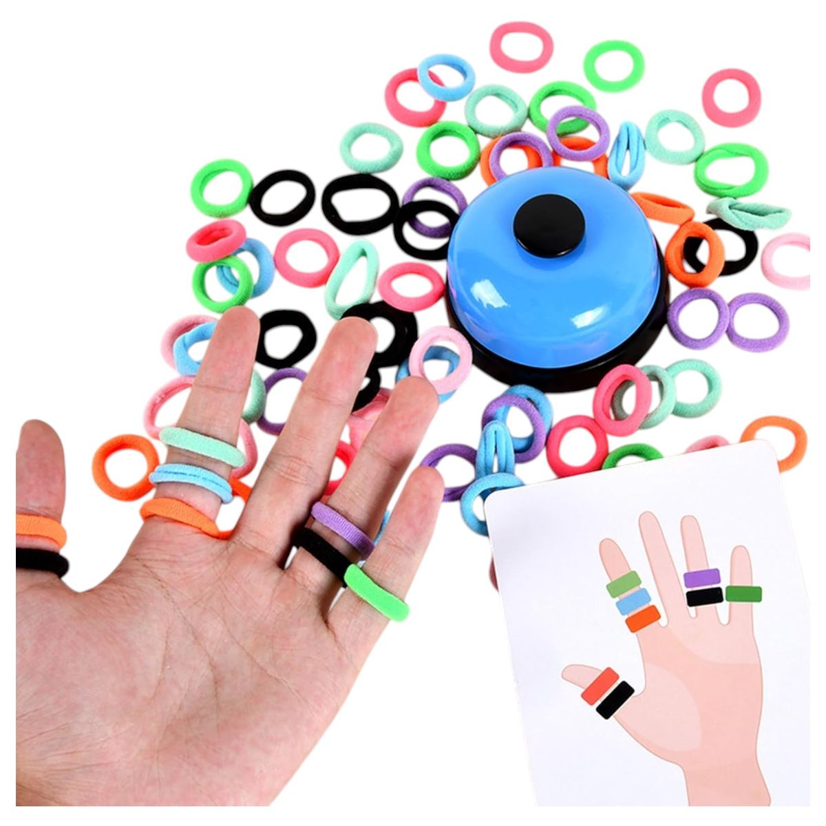 GENERICO - JUGUETE DIDACTICO DE ANILLOS ELASTICOS PATRONES DE CARTAS