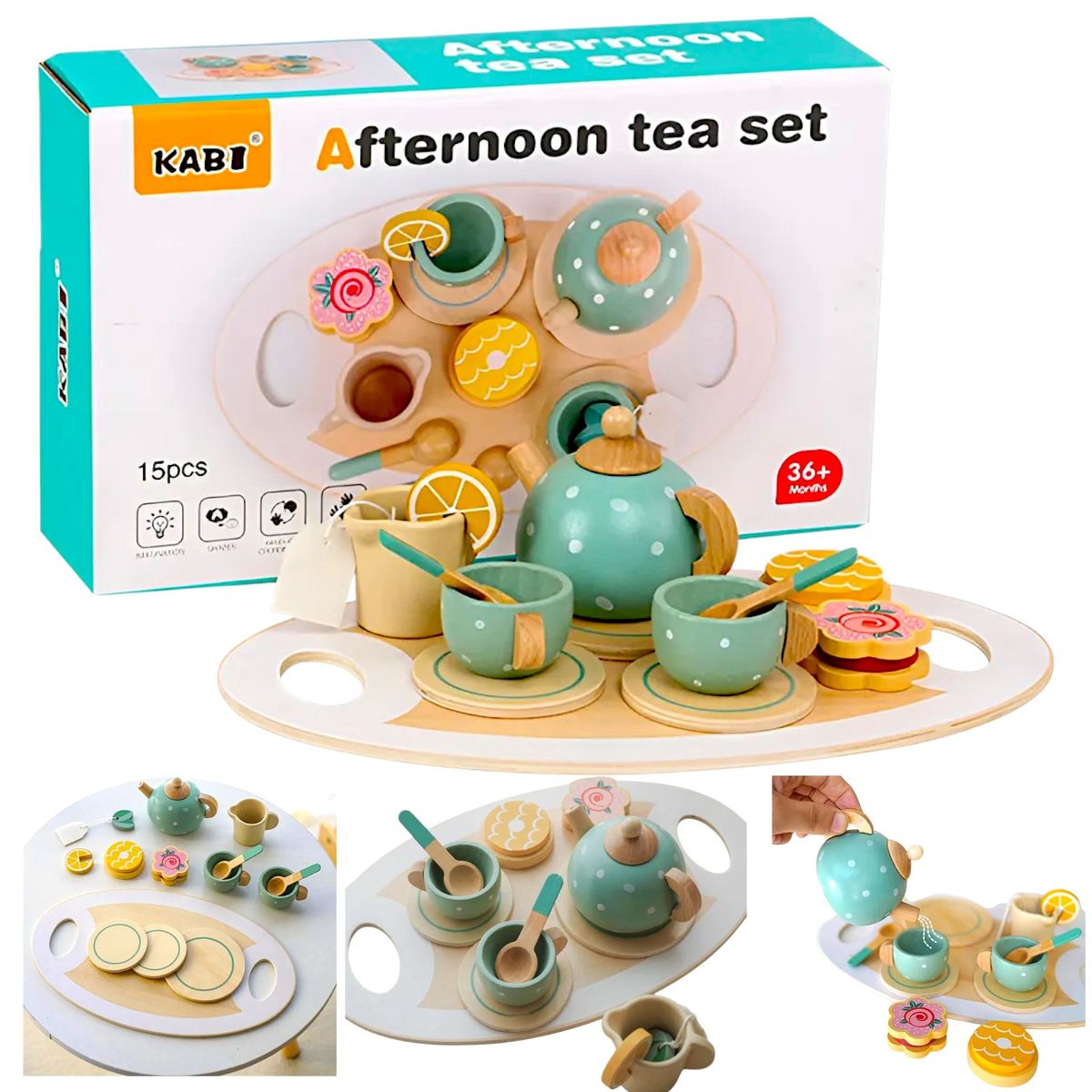 GENERICO - Juego Tazas De Té Madera Niños Juguete