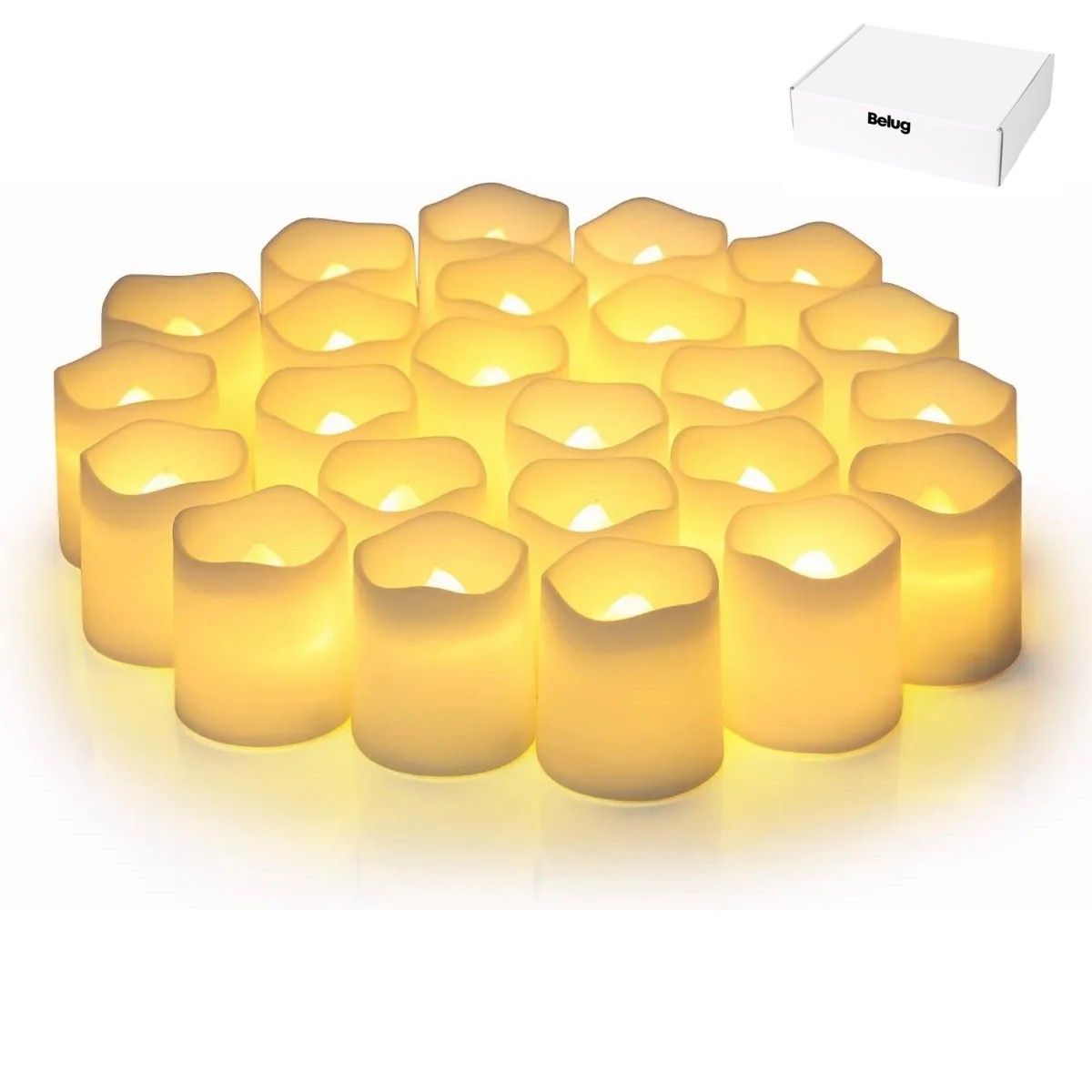 GENERICO - Pack 24 Velas Led Con Efecto Llama Porta Frascos Decorativas