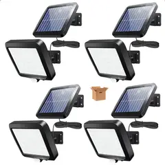 GENERICO - Pack 4 Qp Focos Solares Potentes 250 Watts Carcasa Negro Luz Blanco Frío BELUG