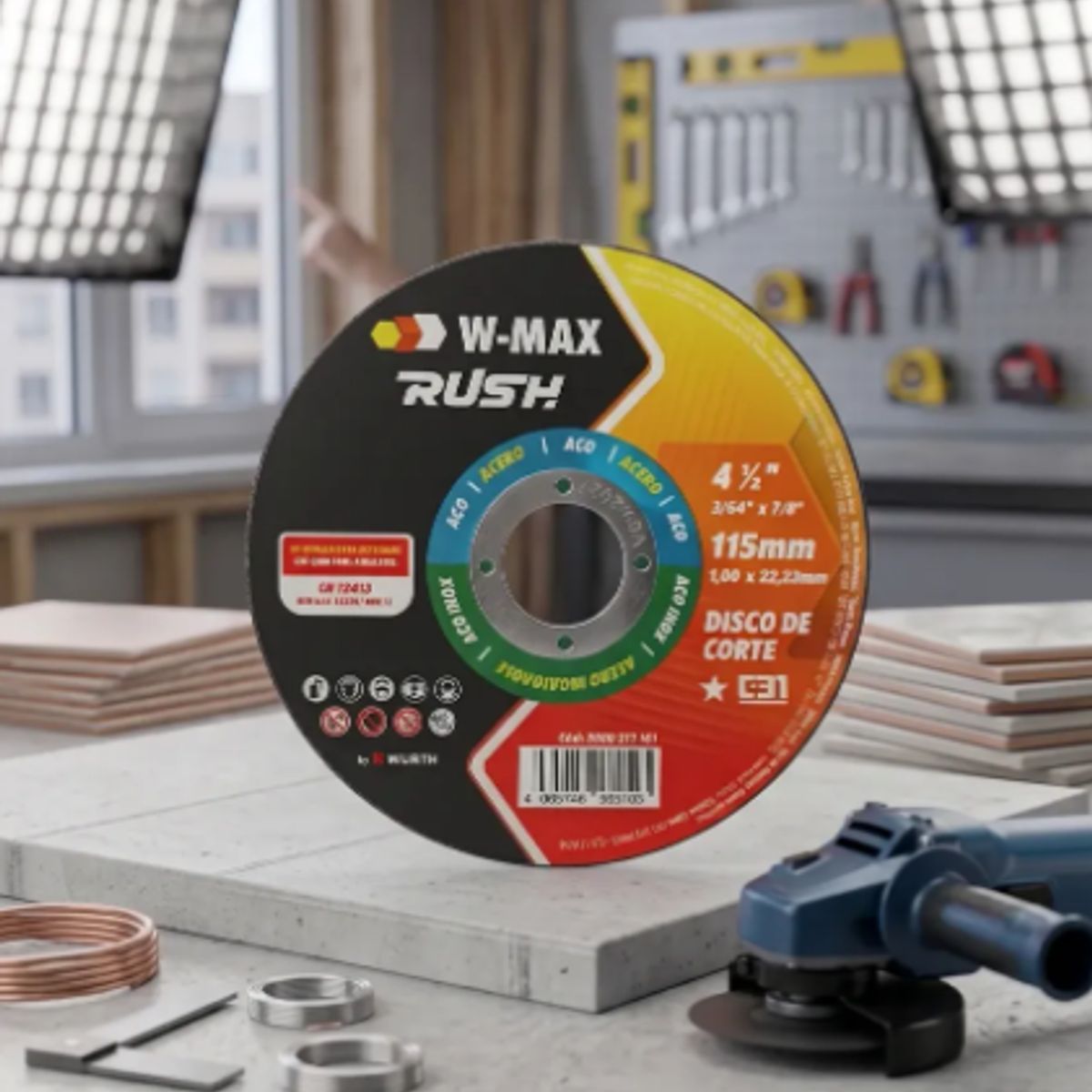 GENERICO - Disco De Corte Acero Inoxidable 4 1/2x1.0 Mm W-max 25 Unids. Gris