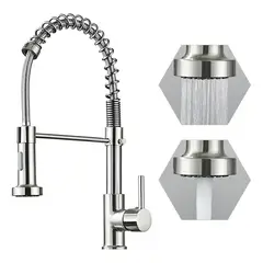 GENERICO - Llave Monomando Lavaplatos Cocina Grifo Flexible Plateado