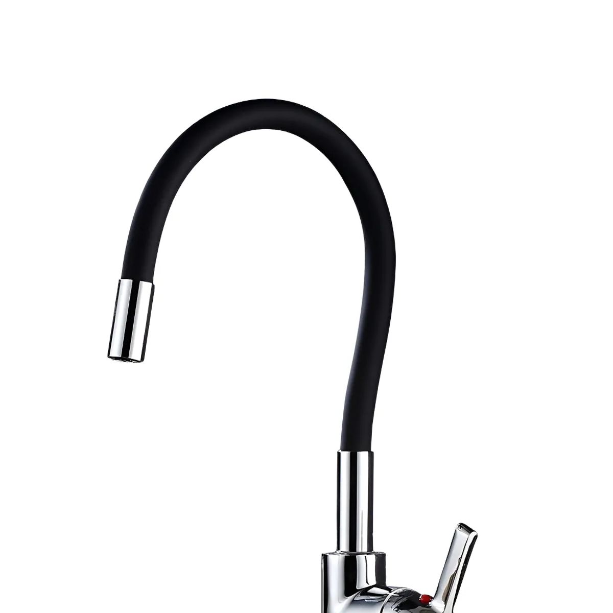 GENERICO - Llave Lavaplatos Monomando Cuello Flexible Negro Negro Brillante