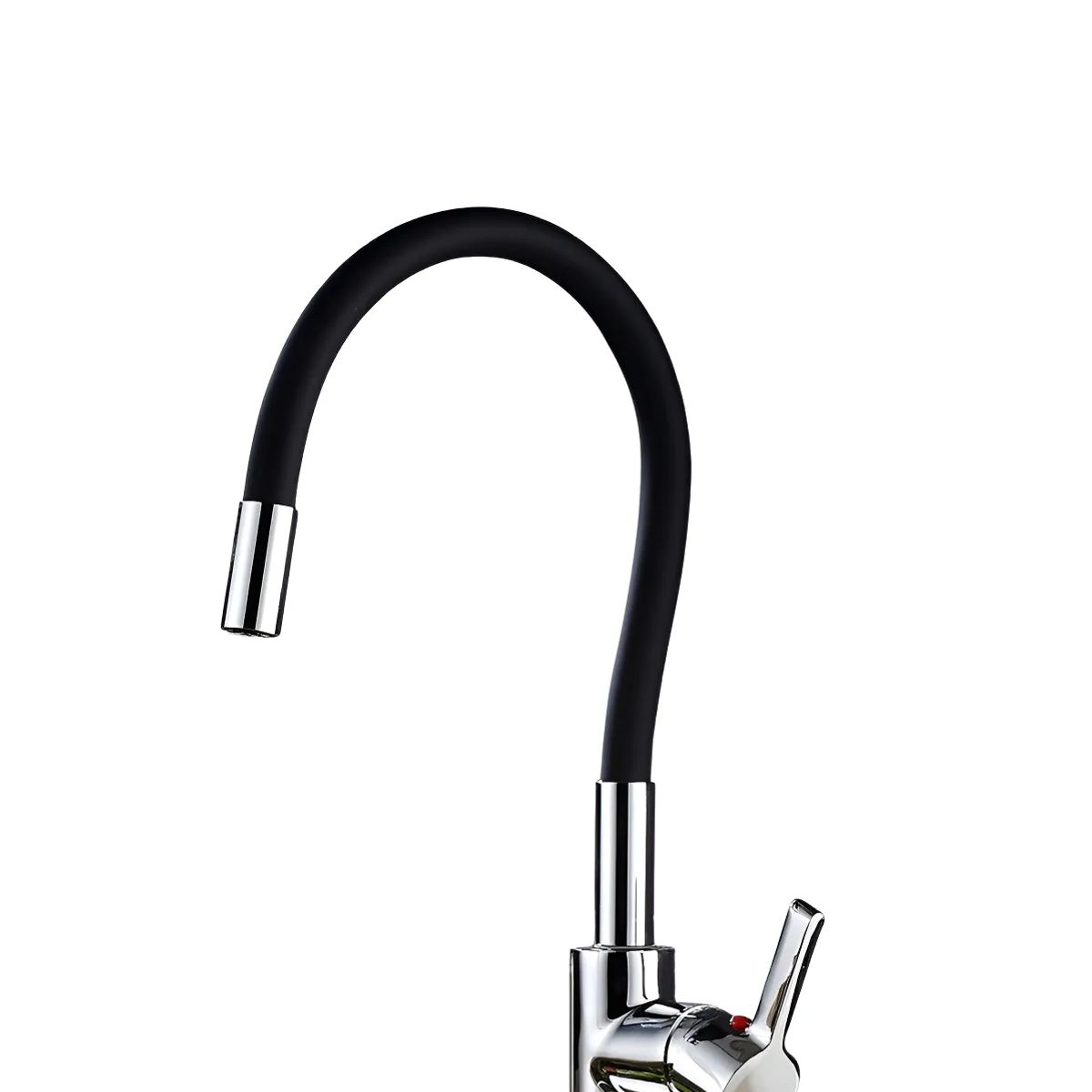 GENERICO - Llave Lavaplatos Monomando Cuello Flexible Negro Negro Brillante