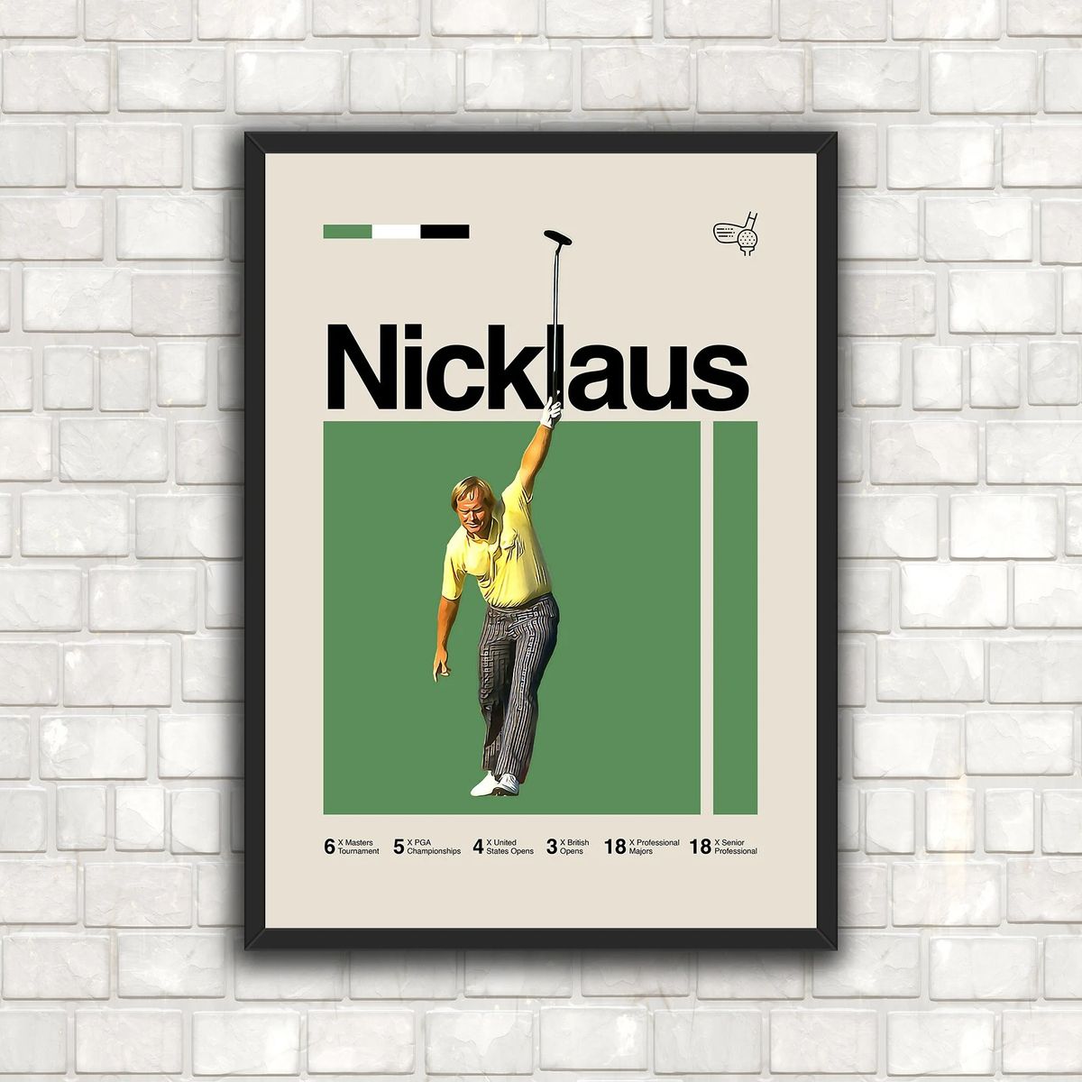 GENERICO - Cuadro Golfista Jack Nicklaus Golf Leyenda decoración