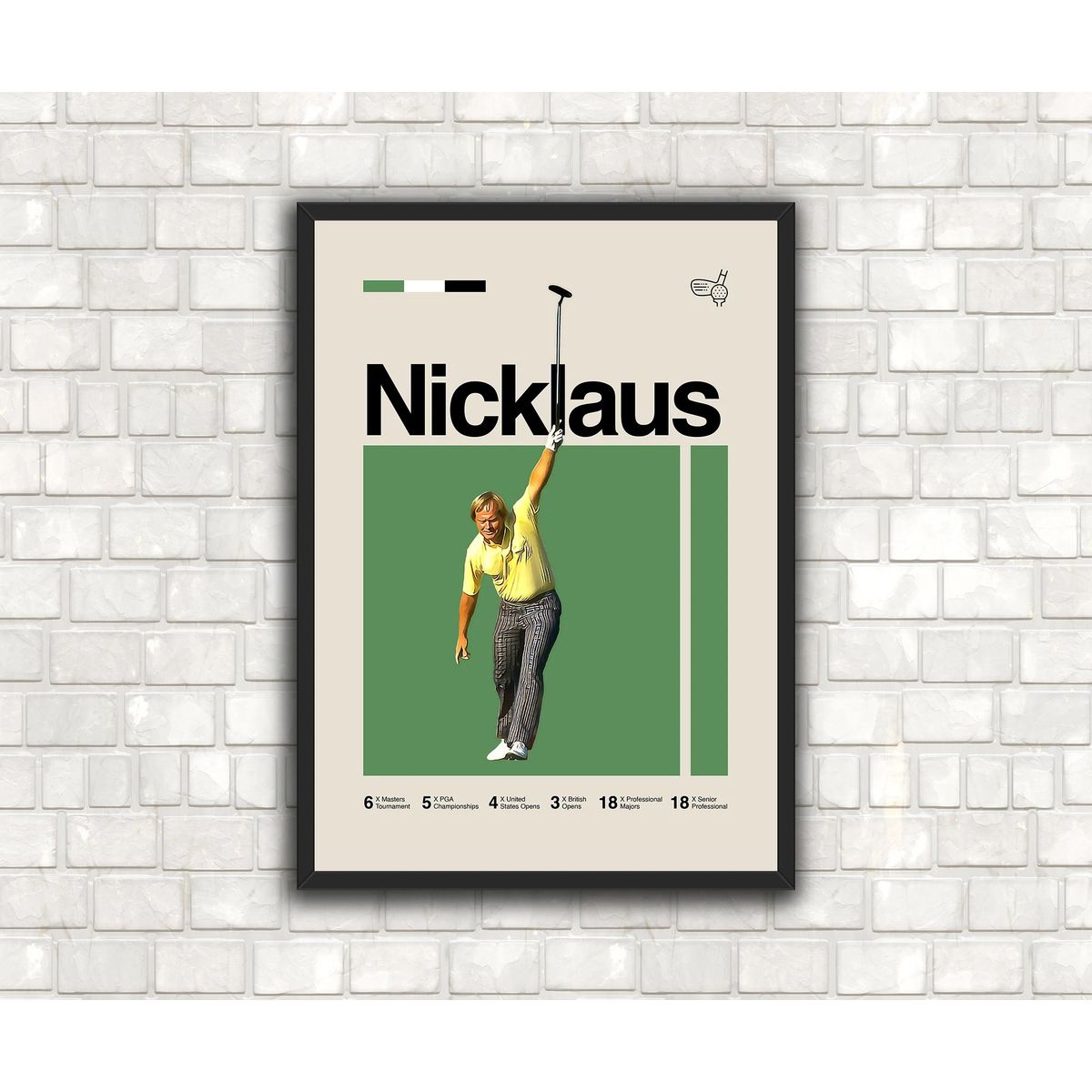 GENERICO - Cuadro Golfista Jack Nicklaus Golf Leyenda decoración