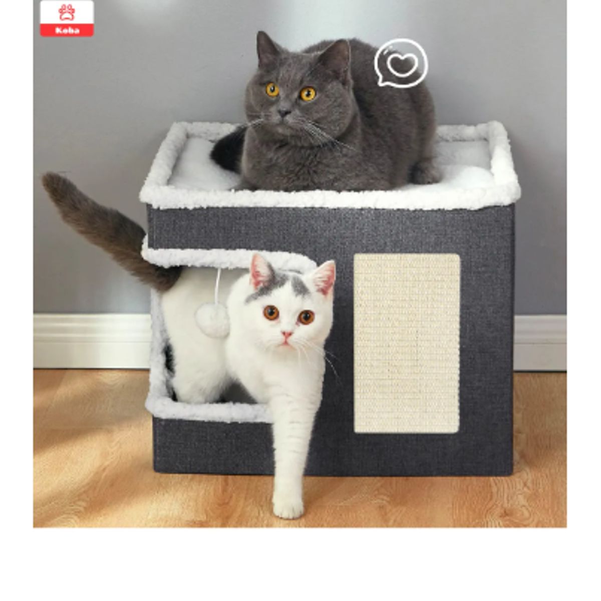 GENERICO - Casa Iglu Para Gatos Cama Michis Plegable Con Cojin Pompon Gris