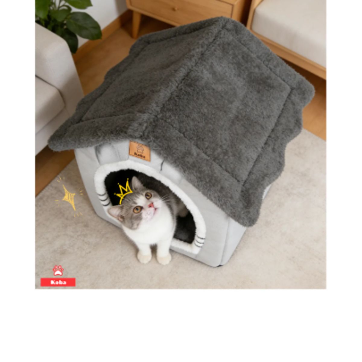 GENERICO - Casa Iglu Para Mascota Cama Gatos Michis Con Cojín Lavable