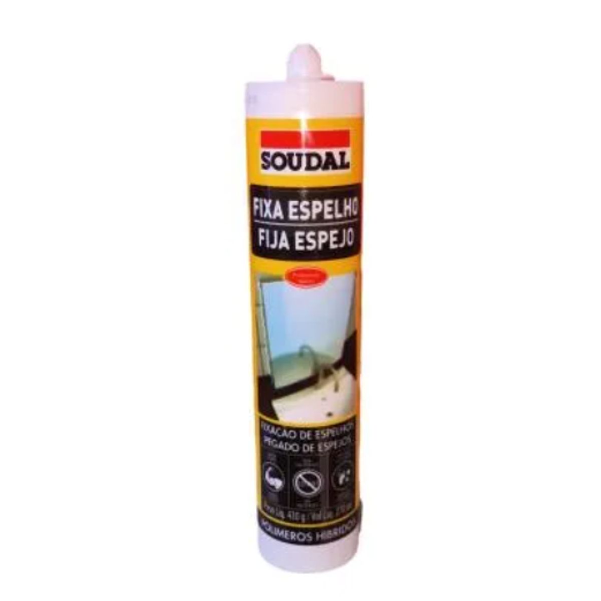 SOUDAL - Silicona Para Pegar Espejos Blanca 270 Ml. Soudal