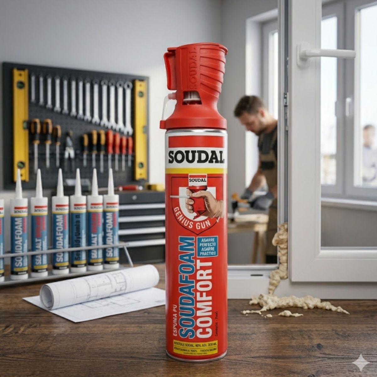 SOUDAL - Espuma Expansiva De Poliuretano Reutilizable 600 Ml. Soudal