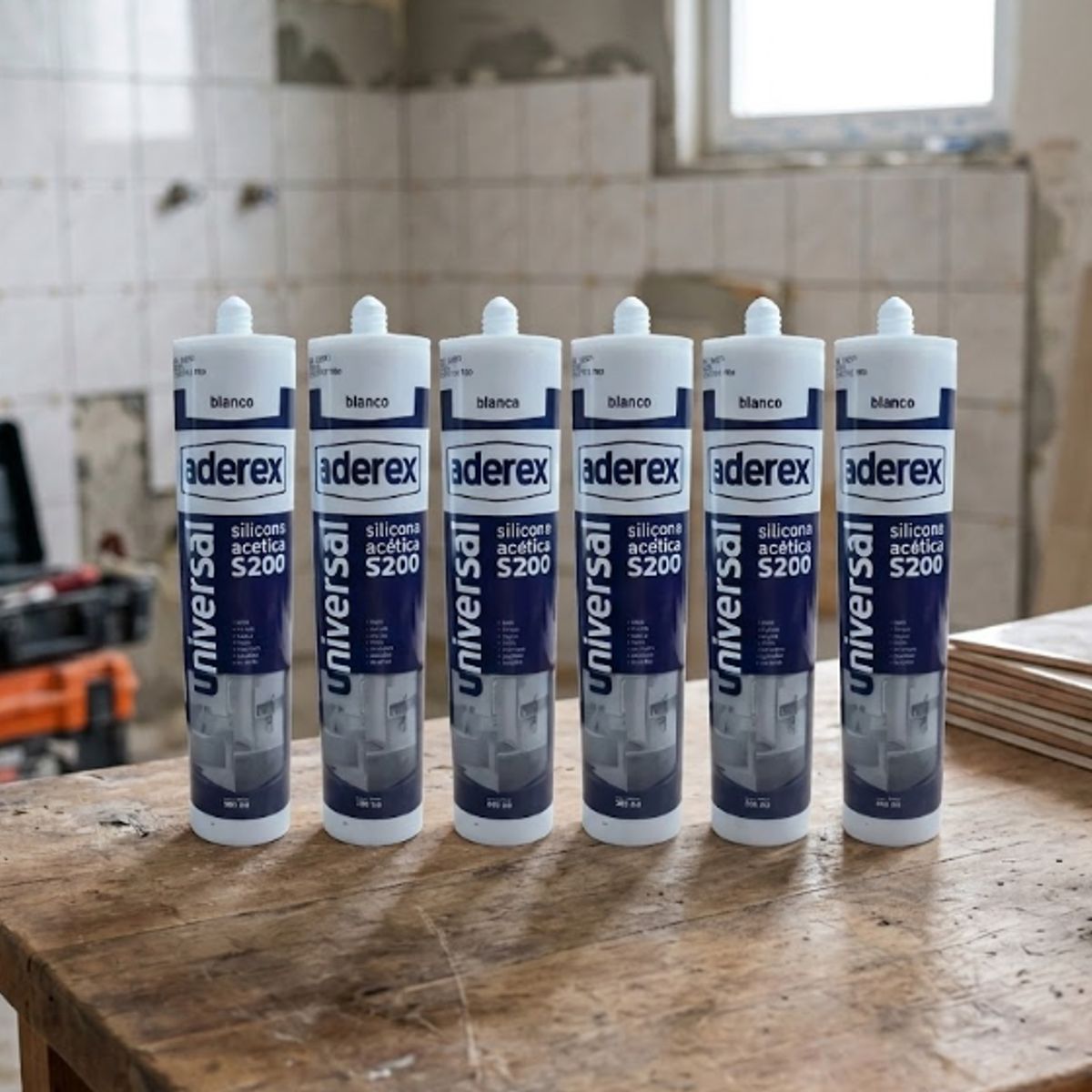 GENERICO - Silicona Sellador Acética Transparente 280 Ml. Aderex 6 Uni.