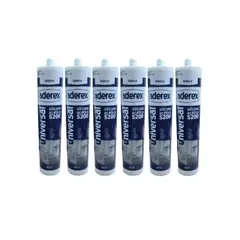 GENERICO - Silicona Sellador Acética Transparente 280 Ml. Aderex 6 Uni.