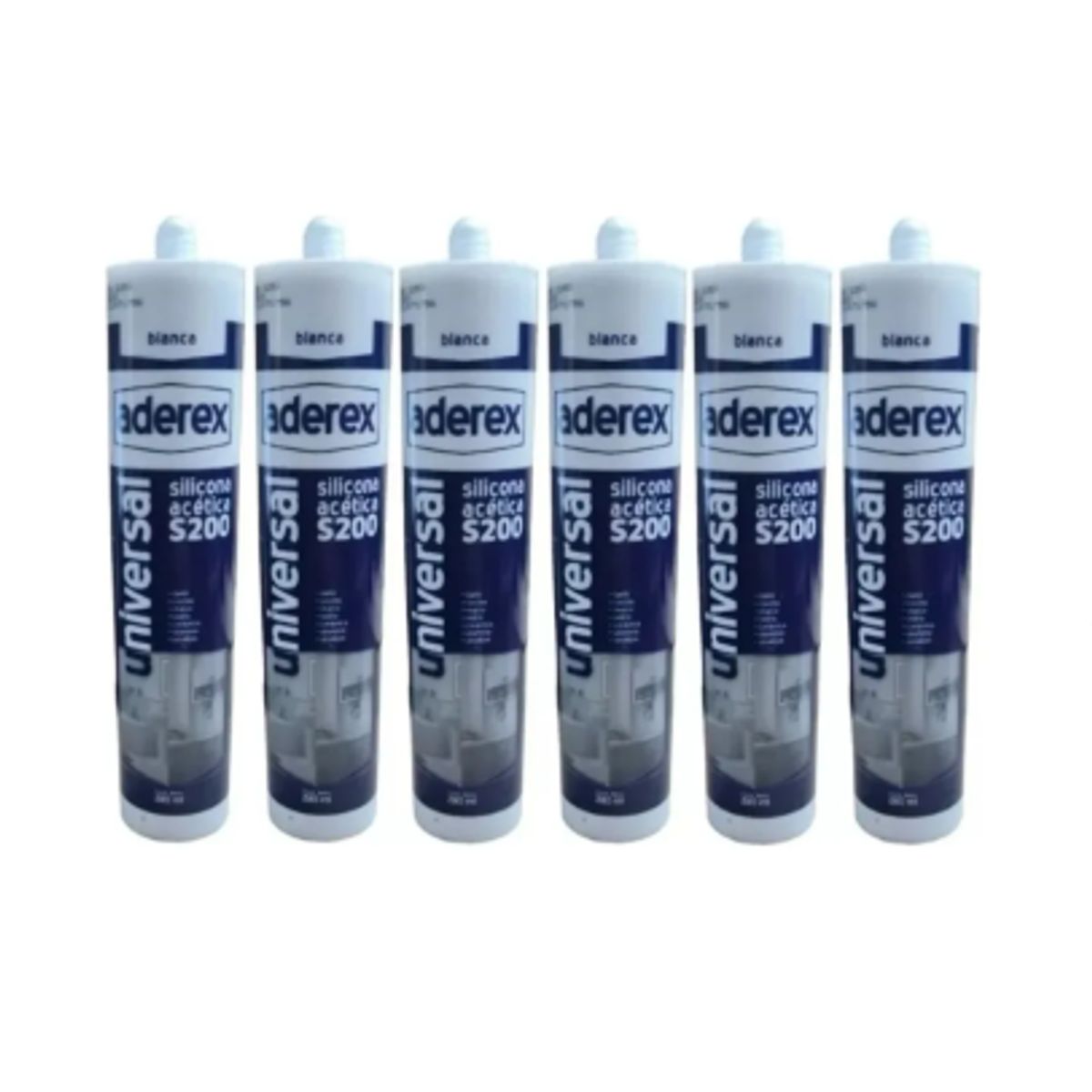 GENERICO - Silicona Sellador Acética Transparente 280 Ml. Aderex 6 Uni.