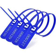 KUANGYE - Sellos De Seguridad Azul Numerado Con Inserto Metalico 100un Azul