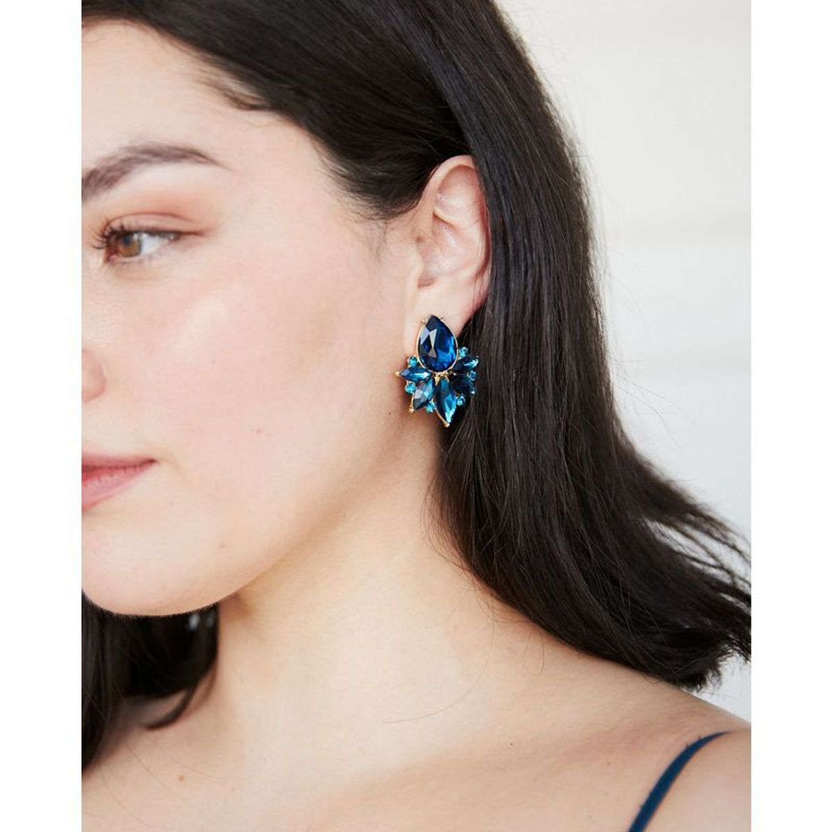 MI PLACARD - Aros Emma Gota Piedras Y Strass Turquesa