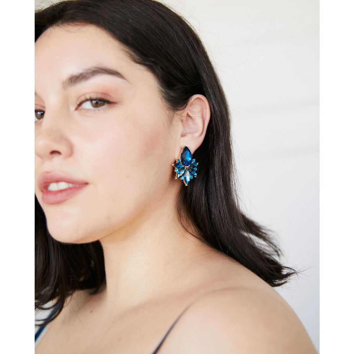 MI PLACARD - Aros Emma Gota Piedras Y Strass Turquesa