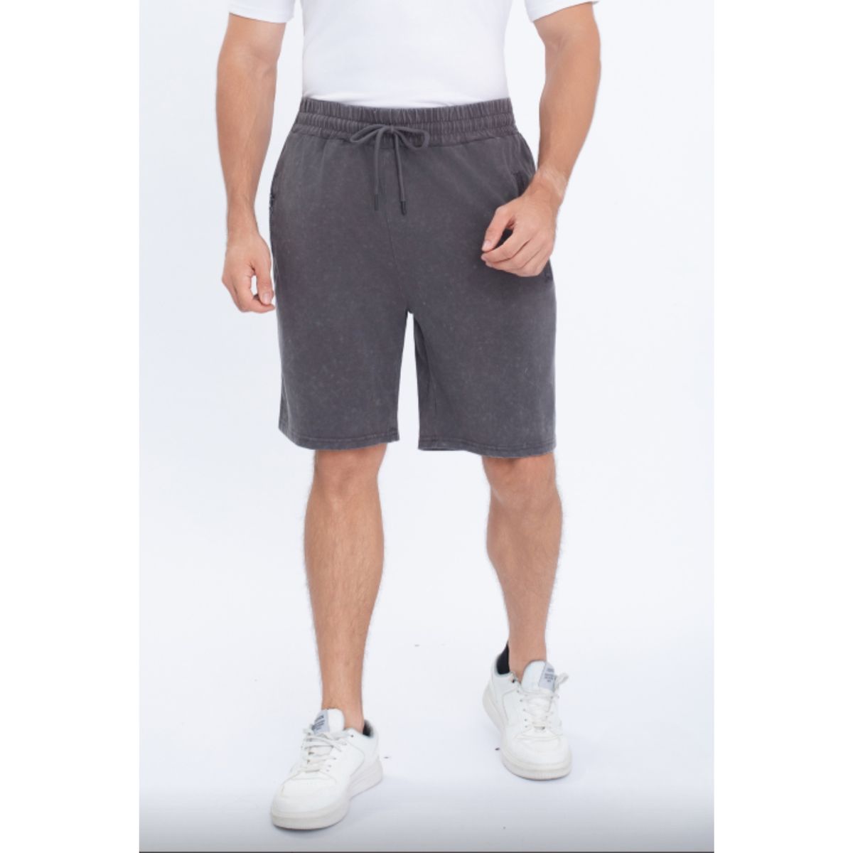 LIKE SHOP - Short Deportivo Hombre Algodón Prelavado Bolsillos Cierre 7599