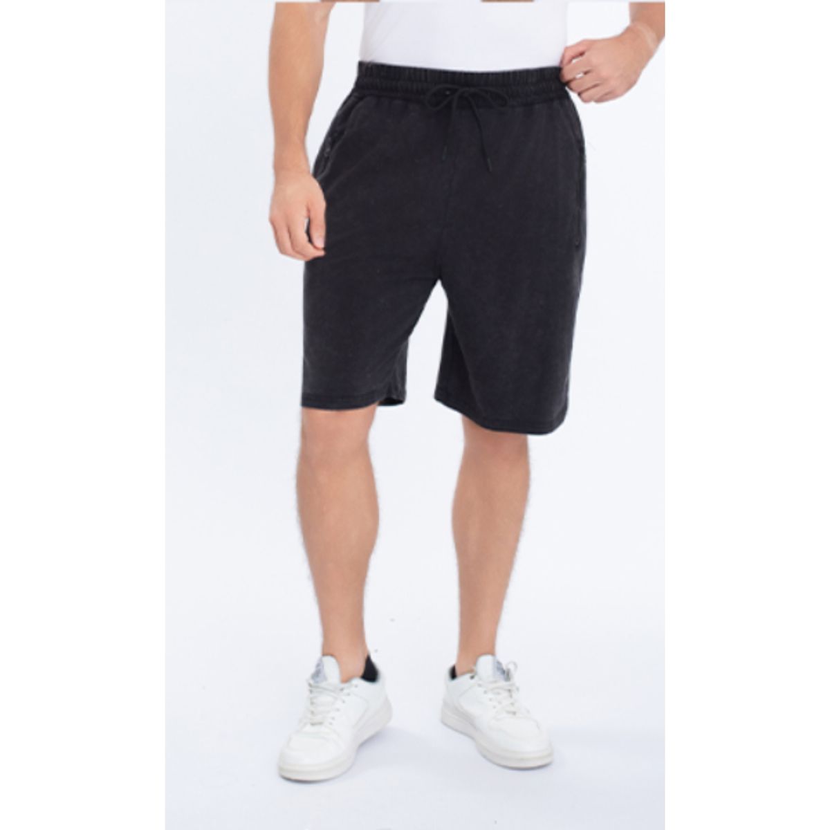 LIKE SHOP - Short Deportivo Hombre Algodón Prelavado Bolsillos Cierre 7599